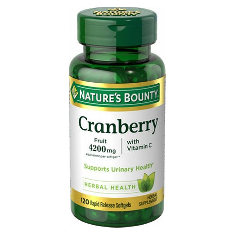 Nature's Bounty, Cranberry Fruit, 4,200 Mg, 120 Softgels Nature's Bounty