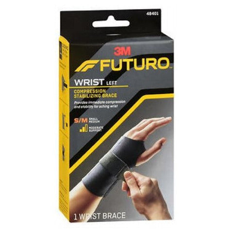 Futuro, Wrist Compression Stabilizing Brace Left Moderate Small Medium, 1 Each Futuro