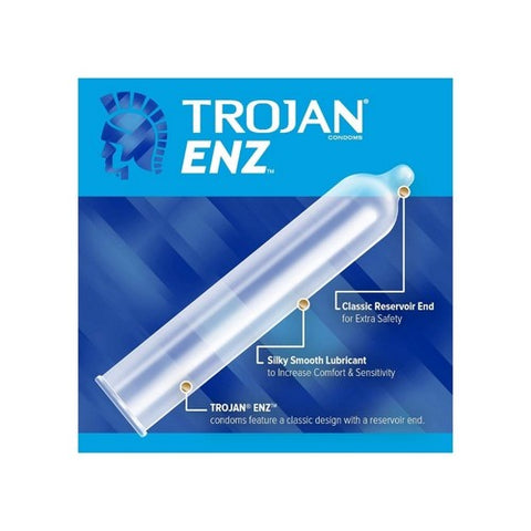 Trojan, Enz Lubricated Latex Condoms, 3 Each Trojan
