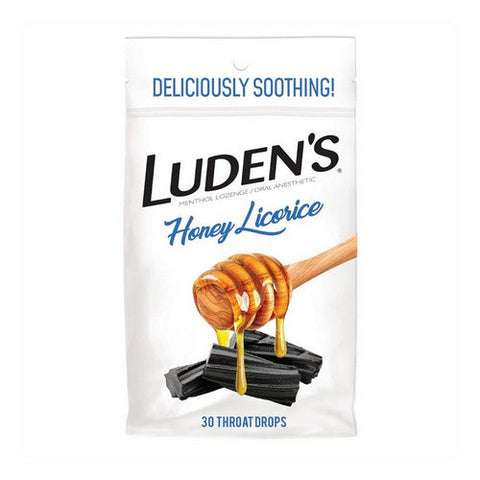 Ludens, Throat Drops Honey Licorice, 30 Count Ludens