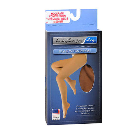 Loving Comfort, Fashion Pantyhose Moderate Compression Medium Beige, 1 Pair Loving Comfort