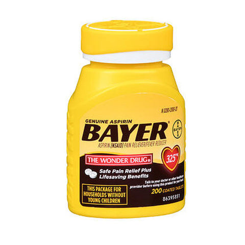 Bayer, Genuine Aspirin Pain Reliever Fever Reducer Coated Tablets, 325 Mg, 200 Count Bayer