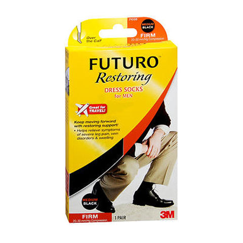 Futuro, Restoring Dress Socks For Men Over The Calf Black Firm Medium, 1 Each Futuro