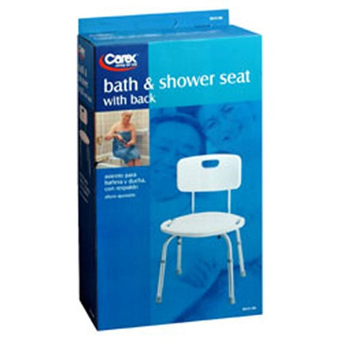 Carex, Adjustable Bath And Shower Seat With Back, 1 each Carex
