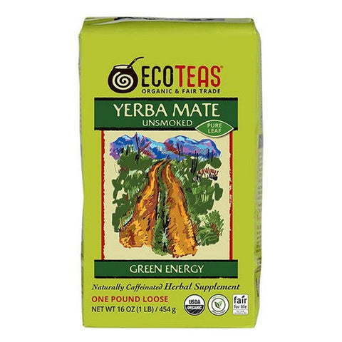 Eco Teas, Yerba Mate Unsmoked Green Energy Loose Tea, 16 Oz(Case Of 6) Eco Teas