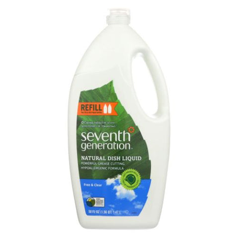 Seventh Generation, Dish Washing Liquid Free and Clear, 50 OZ(case of 3) Seventh Generation