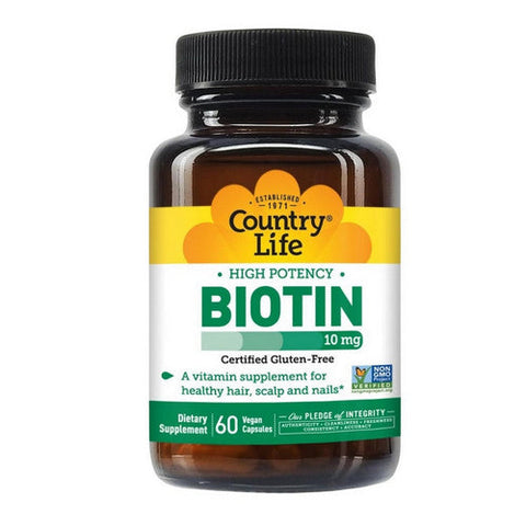 Country Life, Biotin, 10 mg, 60 Caps Country Life