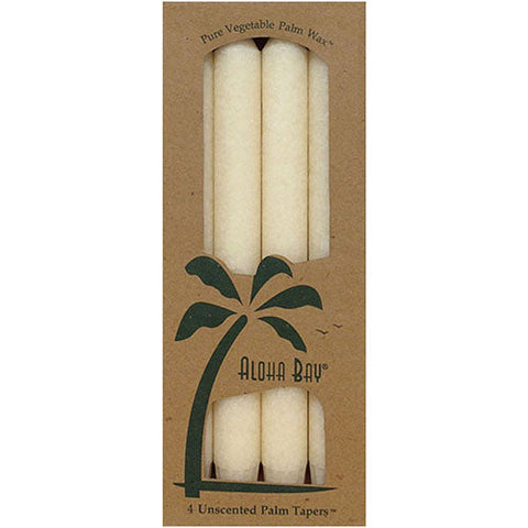 Aloha Bay, Palm 9 inch Tapers Unscented Candles, Ivory 4 CT Aloha Bay