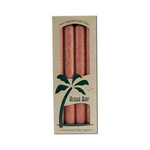 Aloha Bay, Palm 9 Inch Tapers Unscented Candles Burnt Orange, 4 Count Aloha Bay