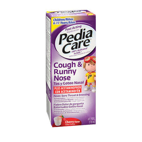 Pediacare, Cough Runny Nose Plus Acetaminophen Liquid Cherry Flavor, 4 Oz Pediacare
