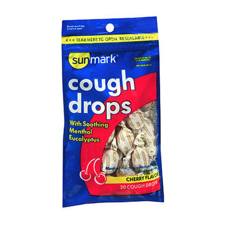 Sunmark, Cough Drops Cherry Flavor, 30 Count Sunmark