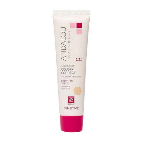 Andalou Naturals, 1000 Roses Cc Color + Correct Sheer Tan Spf 30, 2 Oz Andalou Naturals