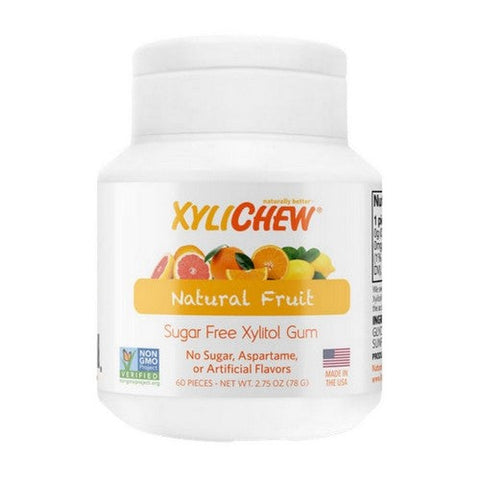 Xylichew, Xylitol Chewing Gum Natural Fruit, 60 Ct Xylichew