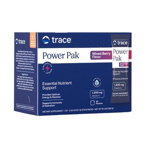 Trace Minerals, Electrolyte Stamina Power Pak Raspberry, Non-GMO Mixed Berry 30 packets Trace Minerals