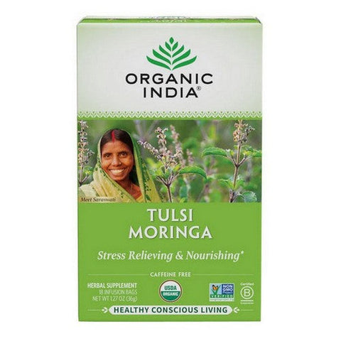 Organic India, Tulsi Tea Moringa, 18 Bags Organic India
