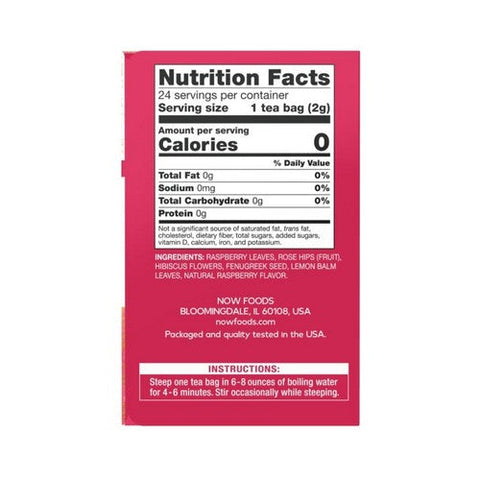 Now Foods, Women's Righteous Raspberry Tea, 24 Tea Bags Now Foods