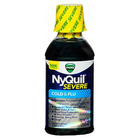 Procter & Gamble, Vicks NyQuil Severe Cold & Flu Liquid, 12 oz Vicks
