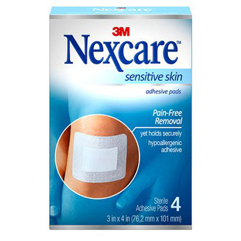 Nexcare Sensitive Skin Adhesive Pads 4 Each by 3M