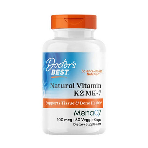 Doctors Best, Natural Vitamin K2 MK-7 with MenaQ7, 100 Mcg, 60 Veggie Caps Doctors Best