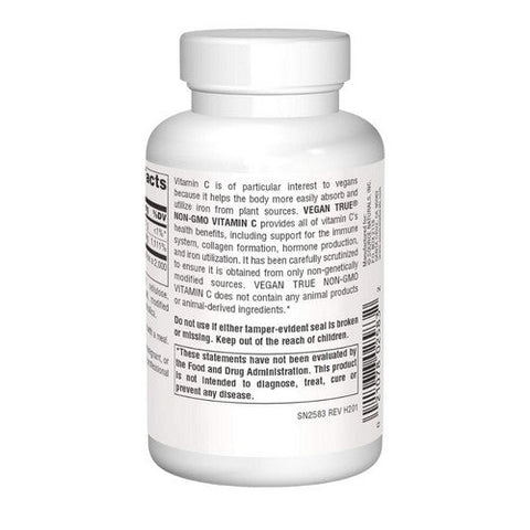 Source Naturals, Vegan True Non-GMO Vitamin C, 1000 mg, 60 Tabs Source Naturals