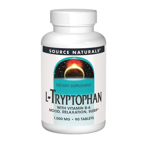 Source Naturals, L-Tryptophan with Vitamin B-6, 1000 mg, 90 Tabs Source Naturals