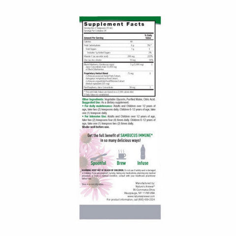 Nature's Answer, Sambucus Immune Black Elderberry, 12000 Mg, 8 Oz Nature's Answer