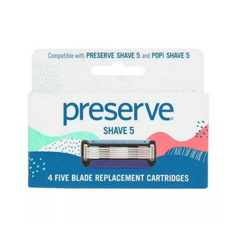 Preserve, Shave 5 Blade Cartridges, 4 Count Preserve