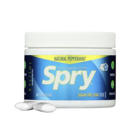 Xlear Inc, Spry Dental Defense Sugar Free Gum With Xylitol Natural Peppermint, 100 Pieces Xlear Inc