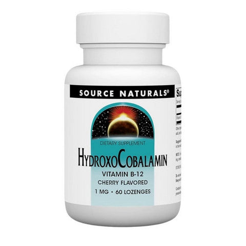 Source Naturals, HydroxoCobalamin Vitamin B-12, 1 Mg, 60 Tabs Source Naturals