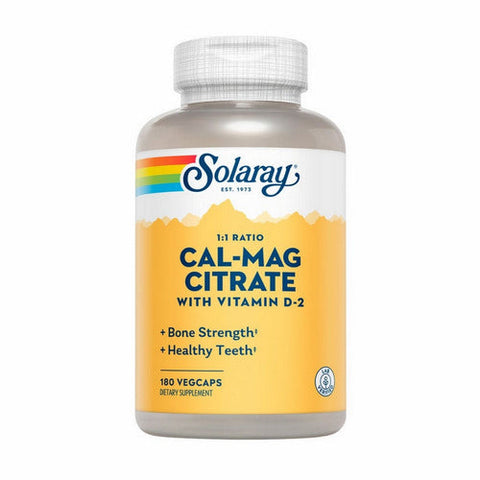 Solaray, Calcium And Magnesium Citrate With Vitamin D2, 180 Vegetarian Capsules Solaray