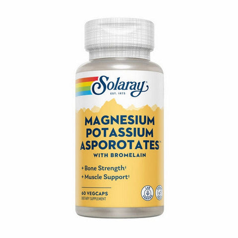 Solaray, Magnesium Potassium Asporotates With Bromelain, 60 Veg Caps Solaray