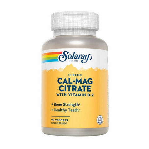Solaray, Cal-Mag Citrate With Vitamin D-2 1:1 Ratio, 90 Caps Solaray