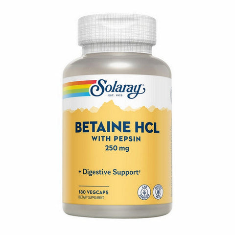 Solaray, HCL with Pepsin, 250 mg, 180 Caps Solaray