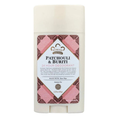 Nubian Heritage, Patchouli and Buriti 24 Hour Deodorant Stick, 2.25 Oz Nubian Heritage