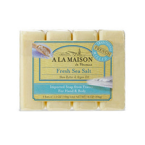 A La Maison, Hand & Body Bar Soap, Fresh Sea Salt 4/3.5 Oz A La Maison