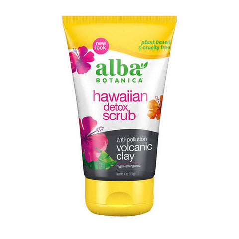 Alba Botanica, Hawaiian Detox Scrub Anti-Pollution Volcanic Clay, 4 Oz Alba Botanica