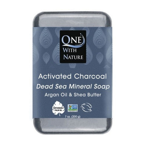 One with Nature, Dead Sea Mineral Bar Soap Activated Charcoal, 7 Oz One with Nature