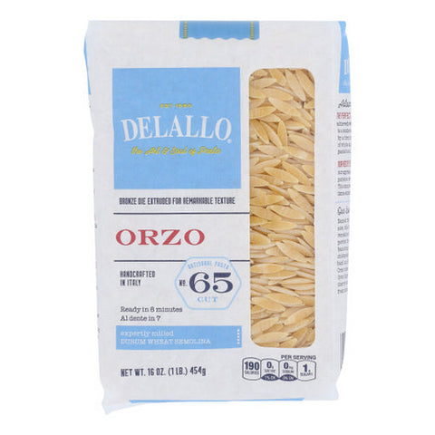 Delallo, Pasta, Orzo 16 Oz (Case of 12) Delallo