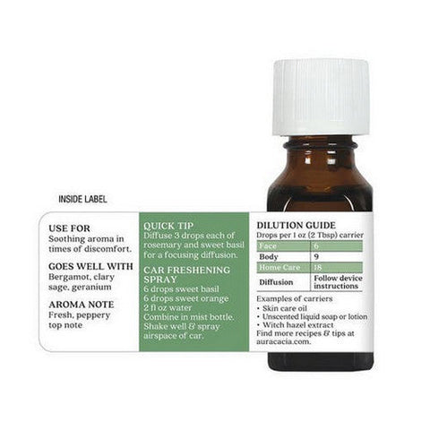 Aura Cacia, Essential Oil Basil, (ocimum basilcum) 0.5 Fl Oz Aura Cacia