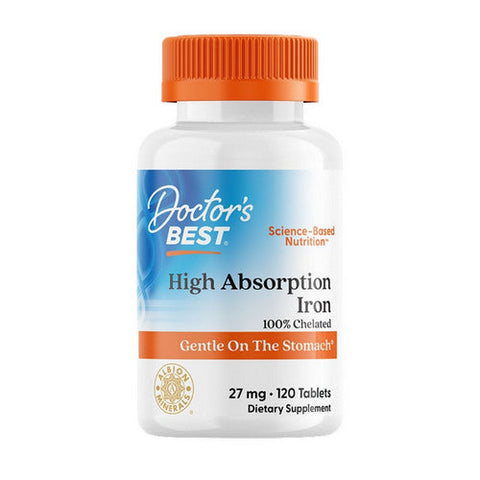 Doctors Best, High Absorption Iron, 27 Mg, 120 Tablets Doctors Best