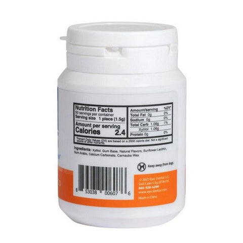 Epic Dental, Xylitol Orange Mango Chewing Gum Sugar Free, 50 Count Epic Dental