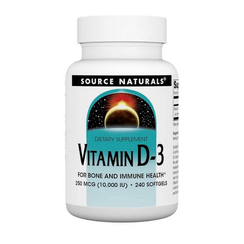 Source Naturals, Vitamin D-3, 10000 IU, 240 Softgels Source Naturals