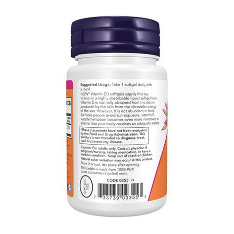 Now Foods, Vitamin D-3, 2000 IU, 30 Softgels Now Foods