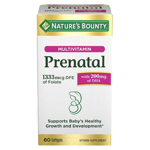Nature's Bounty, Prenatal Multivitamin with DHA, 200 mg, 24 X 60 Softgels Nature's Bounty
