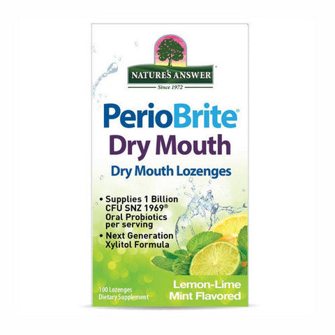 Nature's Answer, PerioBrite Dry Mouth Lozenges Lemon-Lime Mint, 100 Count Nature's Answer