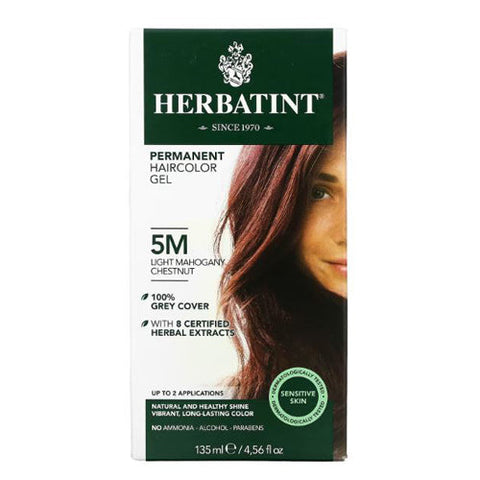 Herbatint, Permanent Hair Colour Gel 5M Light Mahogany Chestnut, 4.56 Oz Herbatint