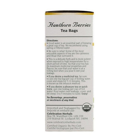 Celebration Herbals, Organic Hawthorn Berries Tea, 24 Bags Celebration Herbals