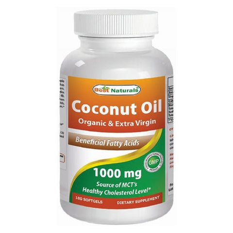 Best Naturals, Coconut Oil, 1000 mg, 180 Softgels Best Naturals