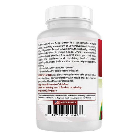 Best Naturals, Grapeseed Extract, 400 mg, 120 Veg Caps Best Naturals