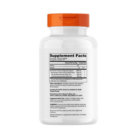 Doctors Best, Purified & Clear Omega 3 Fish Oil, 120 Softgels Doctors Best